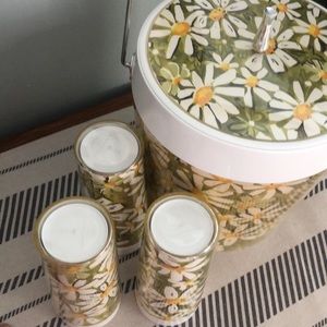 Vintage Ice Bucket with 3 Cups